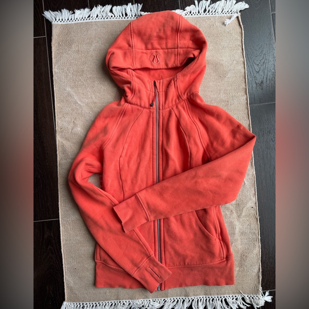 Lululemon Orange Scuba Hoodie, Size 8/ Medium